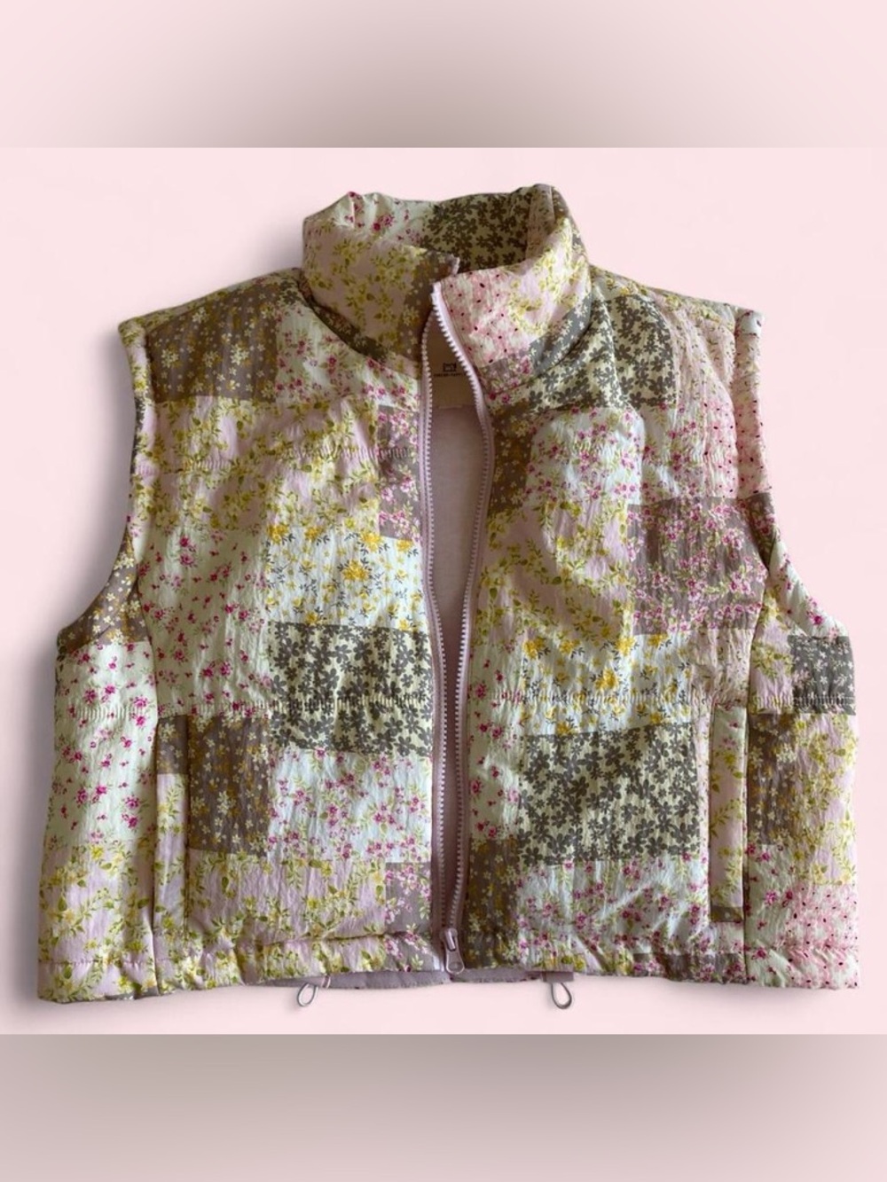 cottagecore vintage cool granny vibes Quilted Floral Patchwork Vest